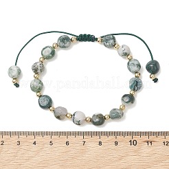 Natural Tree Agate & 304 Stainless Steel Beads Braided Bead Bracelets&nbsp;BJEW-JB13670