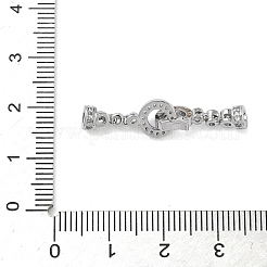 Ring Brass Micro Pave Clear Cubic Zirconia Fold Over Clasps&nbsp;KK-Z143-21P
