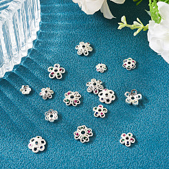 16Pcs 8 Styles Brass Micro Pave Cubic Zirconia Bead Caps&nbsp;ZIRC-TA0001-23S