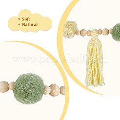 Round Cotton Tassel Hanging Wall Art Decorations&nbsp;HJEW-WH20003-19B