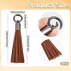 2Pcs Imitation Leather Tassel Pendant Decorations&nbsp;AJEW-CL0005-10B