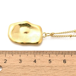 Ion Plating(IP) 304 Stainless Steel Textured Rectangle Pendant Necklaces for Women&nbsp;NJEW-K255-18G