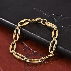 304 Stainless Steel Coffee Bean Chain Bracelets for Women Men&nbsp;BJEW-F488-45G