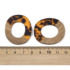 Transparwnt Resin & Walnut Wood Pendants&nbsp;RESI-I354-03G