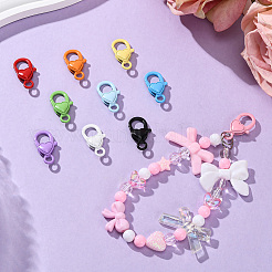 20Pcs 10 Colors Spray Printed Alloy Lobster Claw Clasps&nbsp;FIND-SC0017-38