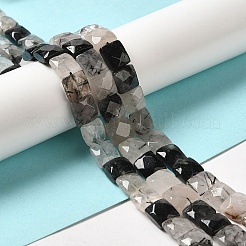 Natural Black Tourmalinated Quartz Beads Strands&nbsp;G-C109-A01-02