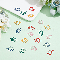 50Pcs 5 Colors Spray Painted 201 Stainless Steel Connector Charms&nbsp;STAS-DC0007-98