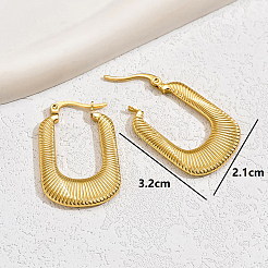 201 Stainless Steel U-Shaped Hip-hop Hoop Earrings&nbsp;RZ9370