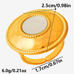 304 Stainless Steel with Natural Shell Cuff Open Rings for Women&nbsp;YC3221-3