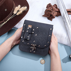 Rectangle PU Leather Medieval Waist Belt Bag with 2Pcs Glass Potion Bottles&nbsp;AJEW-WH0696-575B