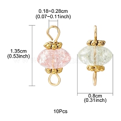 Crackle Glass Connector Charms&nbsp;PALLOY-YW0001-44