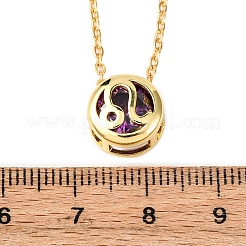 Brass Pave Cubic Zirconia Birth Stone Constellation Pendant Cable Chain Necklaces&nbsp;NJEW-D334-01G-09