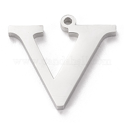 Tarnish Resistant 304 Stainless Steel Letter Pendant Rhinestone Settings&nbsp;LS-STAS-J028-01V