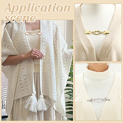 4Pcs 4 Colors Retro Alloy Cardigan Clips&nbsp;FIND-ME0002-40