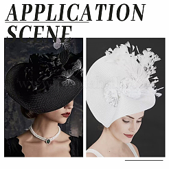 2Pcs 2 Colors Polyester Imitation Straw Oval Hat Base for Millinery&nbsp;AJEW-FG0002-82