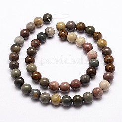 Natural New Ocean Jasper Bead Strands&nbsp;G-G954-01-8mm