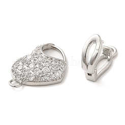 Brass Micro Pave Clear Cubic Zirconia Enhancer Shortener Bails&nbsp;KK-H447-10P