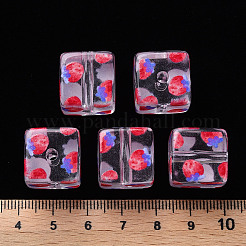 Transparent Printed Acrylic Beads&nbsp;MACR-S374-08A-03