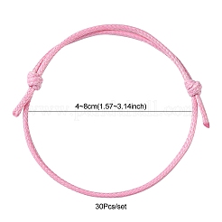 30Pcs 5 Color Adjustable Waxed Polyester Braided Cord Bracelets&nbsp;X1-BJEW-FZ00016