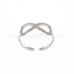 Non-Tarnish 304 Stainless Steel Open Infinity Hollow Cuff Ring for Women&nbsp;RJEW-S405-198P