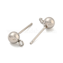 Non-Tarnish 304 Stainless Steel Stud Earring Findings&nbsp;STAS-O004-10C-P