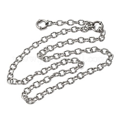 6MM 201 Stainless Steel Textured Cable Chain Necklaces for Unisex&nbsp;NJEW-K302-06P
