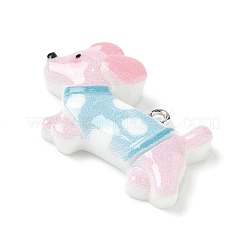 Opaque Resin Cute Dog Pendants&nbsp;RESI-K203-05B