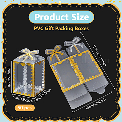 Folding Heart Print Transparent PVC Gift Packing Boxes&nbsp;CON-WH0085-192A-01