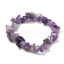 Natural Amethyst Chip Beads Stretch Bracelet for Women&nbsp;BJEW-AL00003-02
