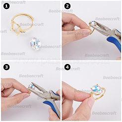 4Pcs Adjustable Brass Finger Ring Components&nbsp;KK-BBC0023-67