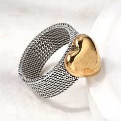304 Stainless Steel Finger Rings for Women&nbsp;RJEW-K258-11GP