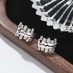 Brass Clear Cubic Zirconia Hoop Earrings&nbsp;EJEW-Q014-16P