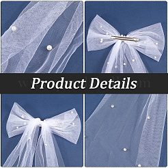 Long Bowknot Polyester Alligaor Hair Clips&nbsp;OHAR-WH20005-07B