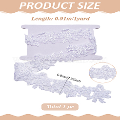 1 Yard Polyester Flower Lace Trim with Plastic Beads&nbsp;OCOR-LP0002-75