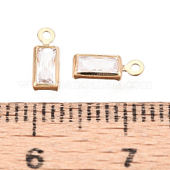 Brass Pave Clear Cubic Zirconia Pendants&nbsp;ZIRC-T017-05KCG