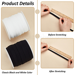 20M 2 Colors Flat Nylon Elastic Cords with Wavy Edge&nbsp;OCOR-FG0002-44