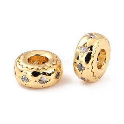 Brass Micro Pave Clear Cubic Zirconia Beads&nbsp;ZIRC-P091-05A-G-RS