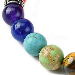 Dyed Natural & Synthetic Mixed Gemstone Round Beaded Stretch Bracelets&nbsp;BJEW-JB09650