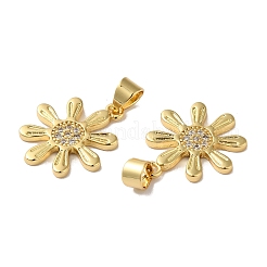 Rack Plating Brass Pave Cubic Zirconia Pendants&nbsp;KK-O142-42G