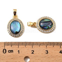 Brass Micro Pave Clear Cubic Zirconia Pendants&nbsp;KK-G538-06G