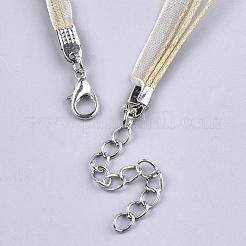 Waxed Cord and Organza Ribbon Necklace Making&nbsp;NCOR-T002-278