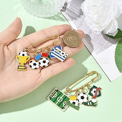 2Pcs Football Theme 304 Stainless Steel Brooches&nbsp;JEWB-YW00004