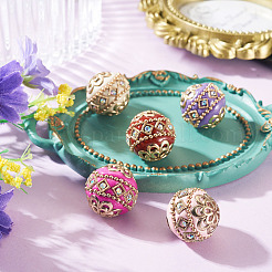 5Pcs 5 Colors Handmade Indonesia Beads&nbsp;IPDL-TADJ0001-02