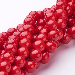Synthetic Mashan Jade Round Beads Strands&nbsp;G-D263-8mm-XS31-01
