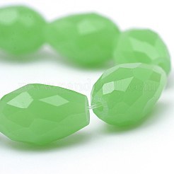 Teardrop Faceted Imitation Jade Glass Beads Strands&nbsp;GLAA-Q052-A