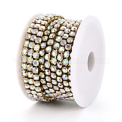 Brass Rhinestone Strass Chains&nbsp;CHC-T001-SS28-02G