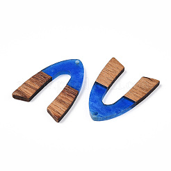 Transparent Resin & Walnut Wood Pendants&nbsp;RESI-ZX017-37