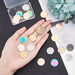 30 Pcs 5 Colors PVD Vacuum Plating 304 Stainless Steel Textured Pendants&nbsp;STAS-UN0022-31
