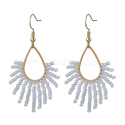 Stainless Steel with Glass Seed Beads Dangle Earrings&nbsp;EJEW-MZ00826