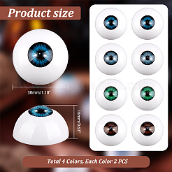 8Pcs 4 Colors Acrylic Craft Eye&nbsp;DOLL-GA0001-17B